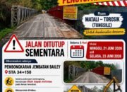 BPJN Sulut Tutup Sementara Ruas Matali–Torosik Selama Tiga Hari untuk Pembongkaran Jembatan Bailey