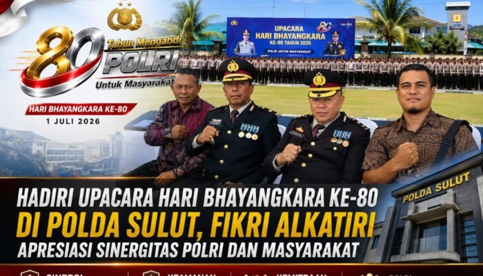 Hadiri Upacara Hari Bhayangkara ke-80 di Polda Sulut, Fikri Alkatiri Apresiasi Sinergitas Polri dan Masyarakat