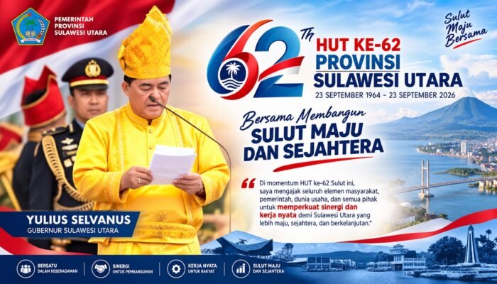 HUT ke-62 Sulut, Gubernur Yulius Selvanus Ajak Semua Elemen Perkuat Sinergi dan Kerja Nyata